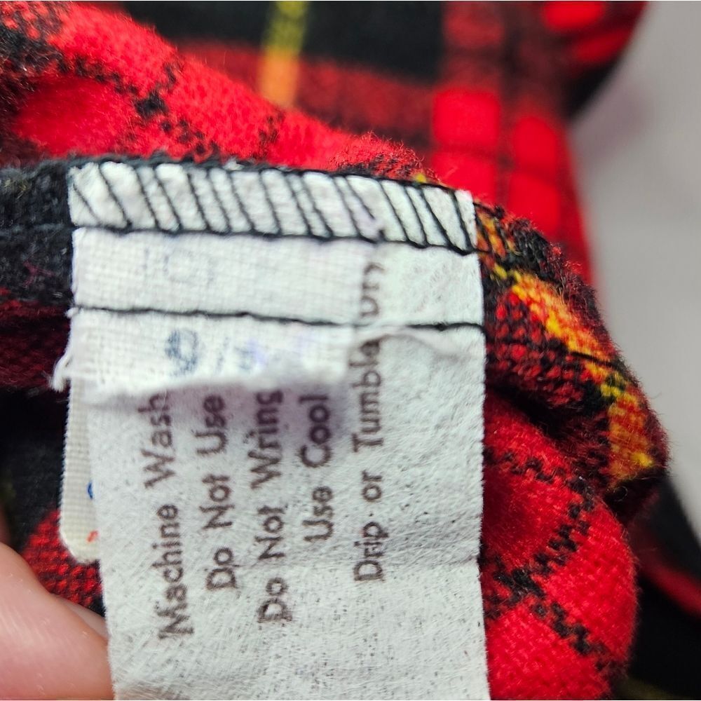 Vintage '70s Cucumber ILGWU Red Tartan Plaid Wool Midi A-Line Swing Skirt 9/10 - Picture 7 of 11